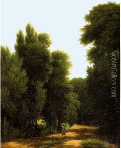 Chemin Forestier Oil Painting - Jean-Victor Bertin