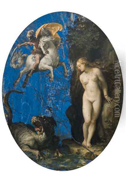 Perseus and Andromeda Oil Painting - Giuseppe Cesari
