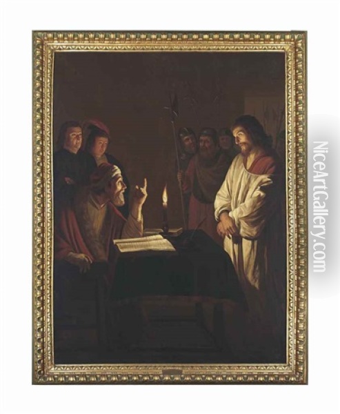 Christ Before The High Priest Oil Painting - Gerrit Van Honthorst