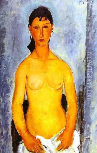 Standing Nude Elvira Oil Painting - Amedeo Modigliani