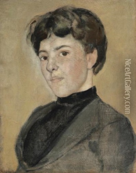 Bildnis Einer Jungen Frau (portrait Of A Young Woman) Oil Painting - Ferdinand Hodler
