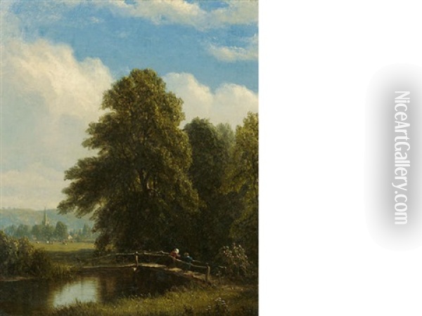 The Darent, Kent, England Oil Painting - Sanford Robinson Gifford