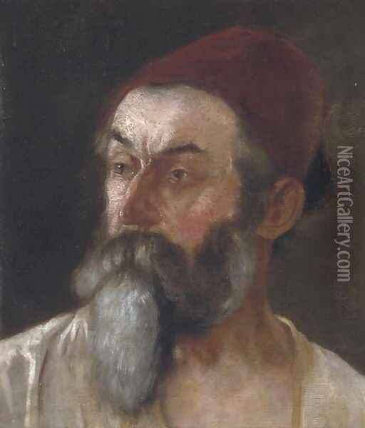Portrait of a Turk Oil Painting - Continental School