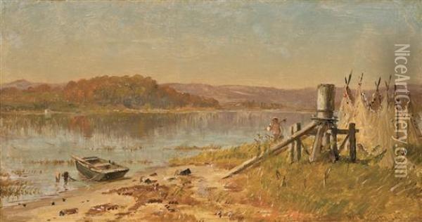 A Fisherman's Windlass Oil Painting - Thomas Worthington Whittredge