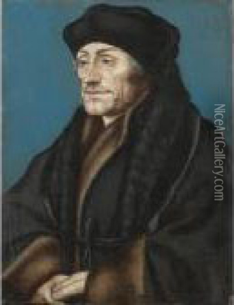 Portrait Of Erasmus Of Rotterdam (1466-1536) Oil Painting - Hans Holbein the Younger