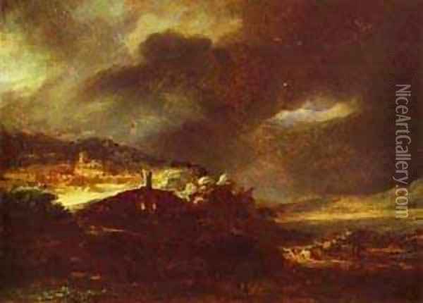 Paysage Dorage 1638 Oil Painting - Harmenszoon van Rijn Rembrandt