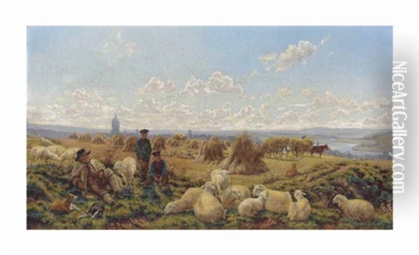 Harvest Rest, Boulogne Oil Painting - Henry William Banks Davis