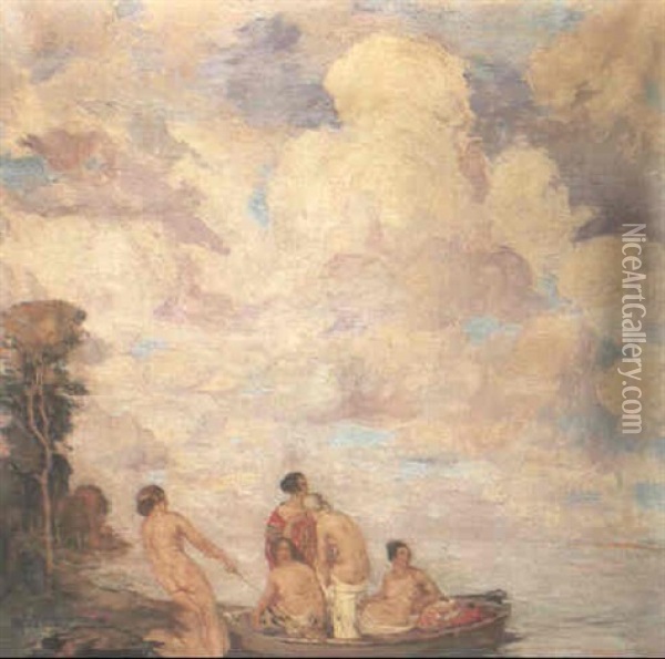 Les Baigneuses Oil Painting - Fernand Allard L'Olivier