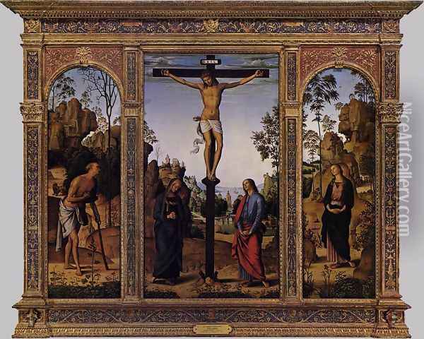 The Galitzin Triptych 1481-85 Oil Painting - Pietro Vannucci Perugino