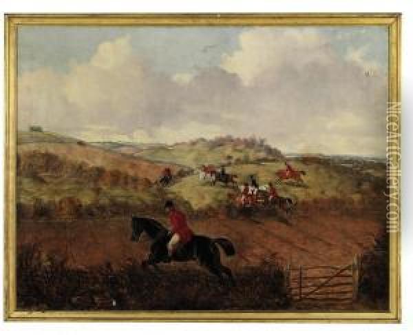 John Poyntz, 5th Earl Spencer With The Pytchley Hunt. Oil Painting - Of John Alfred Wheeler