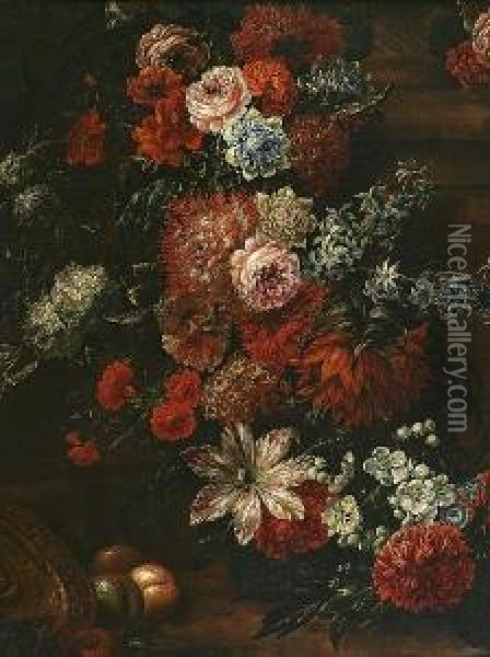 Floral Still Life Oil Painting - Gaspar-pieter The Younger Verbruggen
