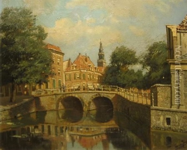Crossing The Canal Oil Painting - Tinus de Jongh