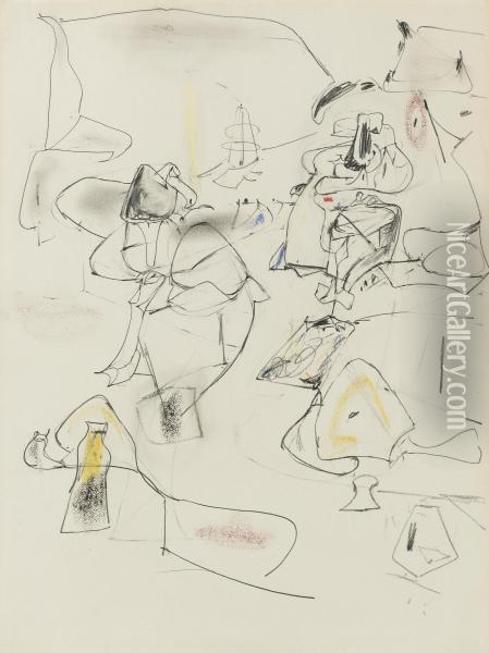 Study For The Unattainable Oil Painting - Arshile Gorky