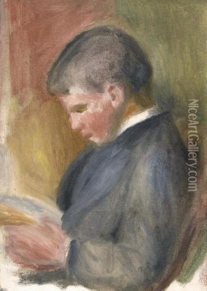 Pierre Renoir Lisant Oil Painting - Pierre Auguste Renoir