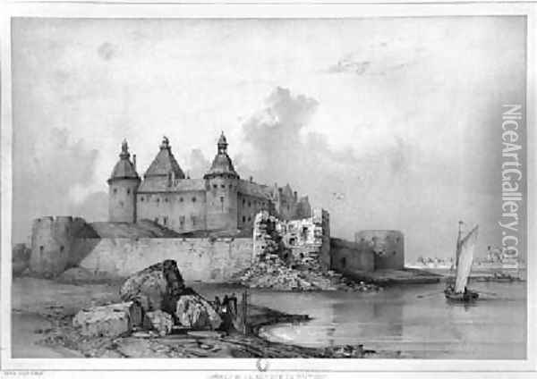Kalmar Castle Oil Painting - Auguste Etienne Francois Mayer