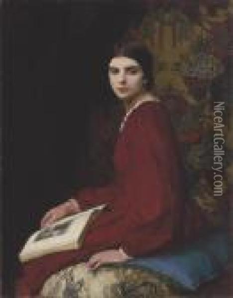 Portrait Of Betty Mccann Oil Painting - George Spencer Watson