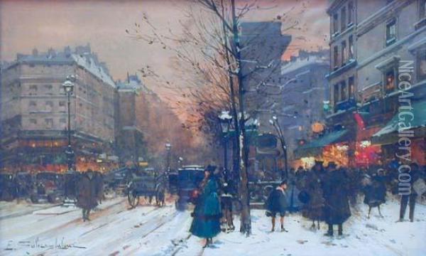 Le Boulevard Des Italiens Oil Painting - Eugene Galien-Laloue