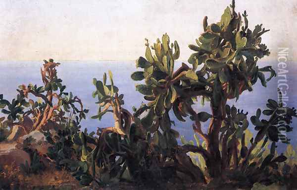 Study of a Prickly Pear Oil Painting - Thomas Fearnley