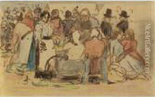 Le Marche Oil Painting - Camille Pissarro
