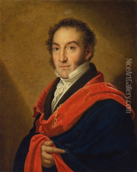 Portrait Of Ignaz Klang-egger Oil Painting - Johann Baptist Lampi the Younger
