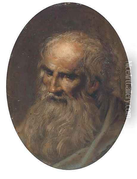 Head of a male saint Oil Painting - Jacopo Tintoretto (Robusti)