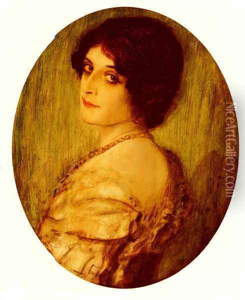 Weibliches Portrat (Portrait of a Lady) Oil Painting - Franz von Stuck