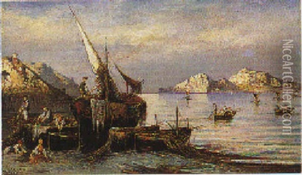 Pescatore A Massalubrense Oil Painting - Consalvo Carelli