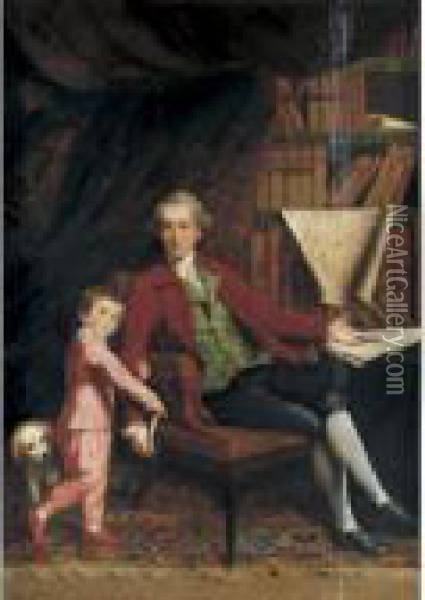 Portrait Of Richard Barwell And His Son Oil Painting - Sir Joshua Reynolds