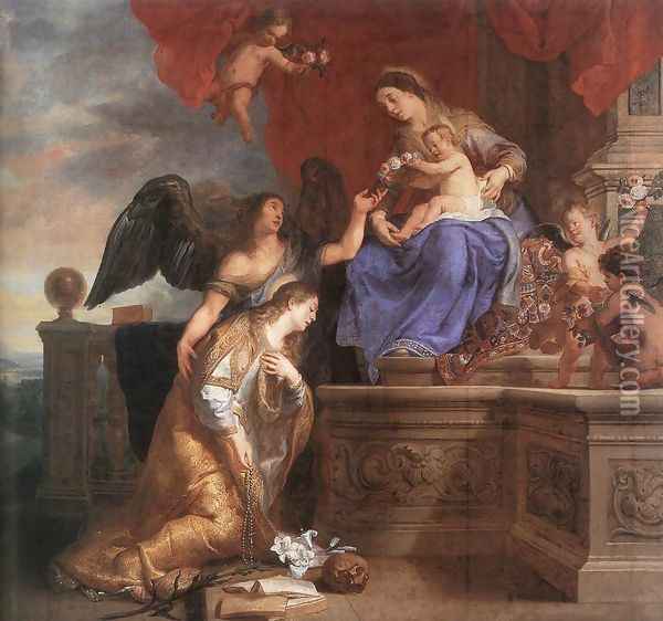 The Coronation of St Rosalie Oil Painting - Gaspard de Crayer