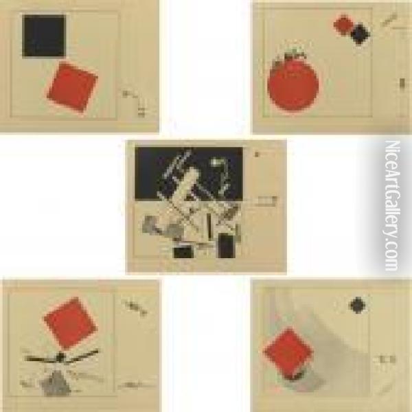 Suprematicheskii Skaz Pro Dva 
Kvadrata V Shesti Postroikakh (a Suprematist Tale Of Two Squares In Six 
Constructions) Oil Painting - Eliezer Markowich Lissitzky