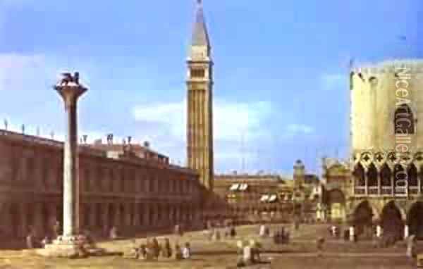 Venice The Piazzzetta Towards The Torre Delorologio 1743 Oil Painting - (Giovanni Antonio Canal) Canaletto