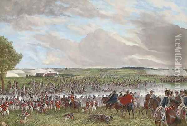 The battle of Waterloo Oil Painting - Joseph Emanuel Van Driesten