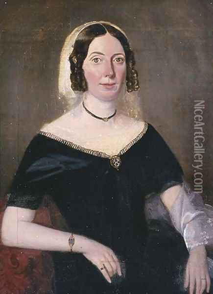 Portrait of a Lady Oil Painting - Geelmuyden Bull Knud