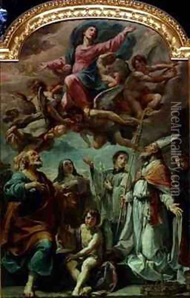 Madonna in Glory with Saints Oil Painting - Ubaldo Gandolfi