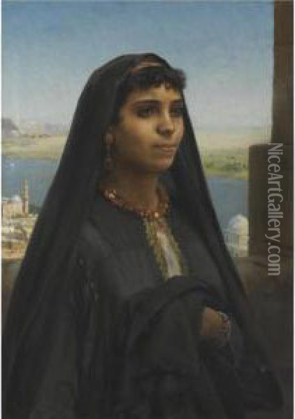 Woman Of Cairo Oil Painting - Karel Ooms