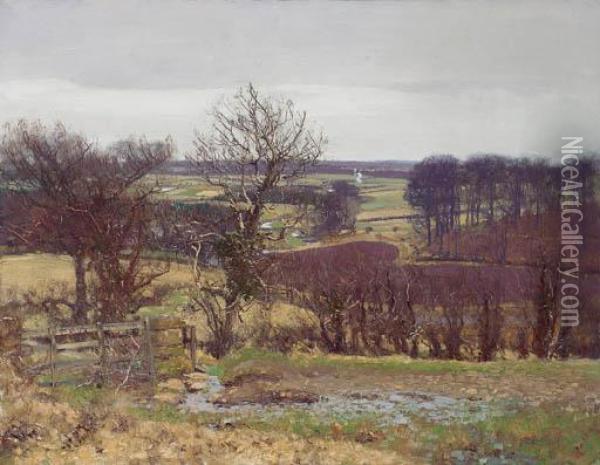 Late Autumn, Near Dalry, Ayrshire Oil Painting - George Houston