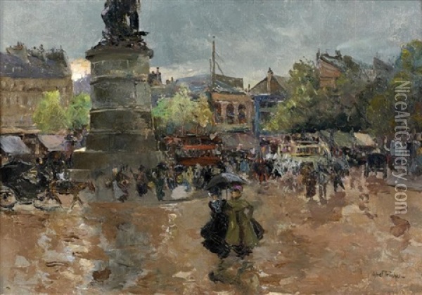 La Place Clichy Oil Painting - Louis Abel-Truchet