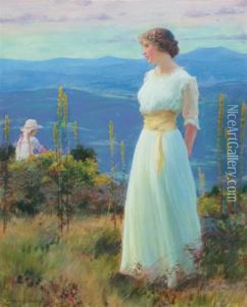 ''far Away Thoughts'' Oil Painting - Charles Curran