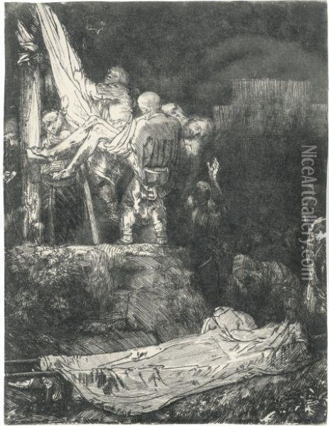 Decent From The Cross By Torchlight Oil Painting - Rembrandt Van Rijn