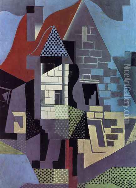 Landscape at Beaulieu Oil Painting - Juan Gris