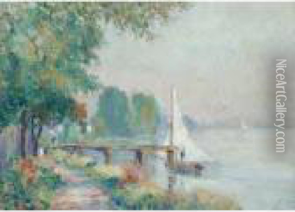 Bord De Seine Oil Painting - Robert Antoine Pinchon