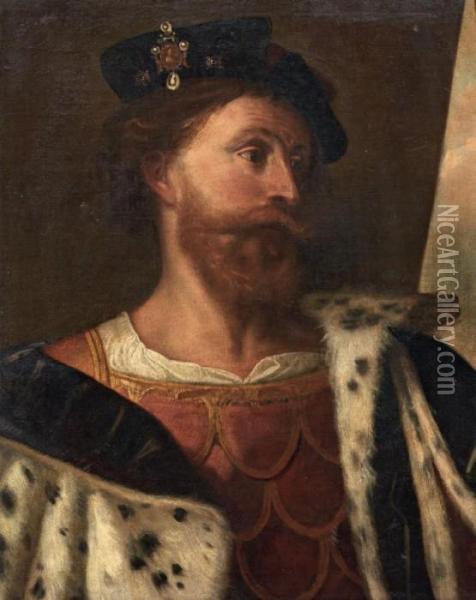 Ritratto Di Gentiluomo Con Cappello E Pelliccia Oil Painting - Pietro Della Vecchio