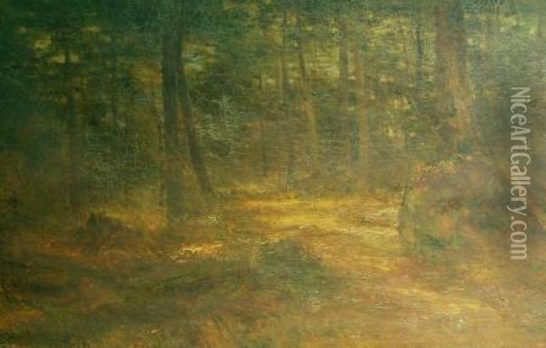 Forest Interior Inautumn Oil Painting - Homer Dodge Martin