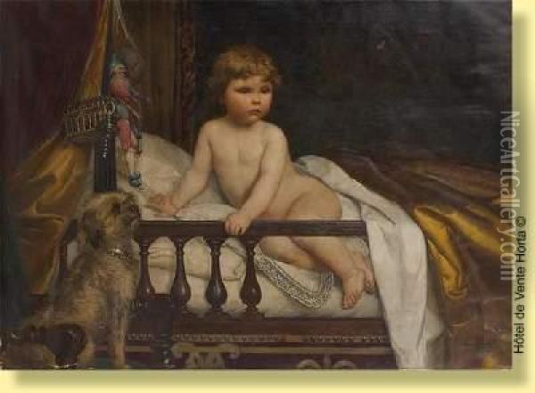 Le Jeune Enfant, Son Chien Et Les Jouets Oil Painting - Eugene Siberdt