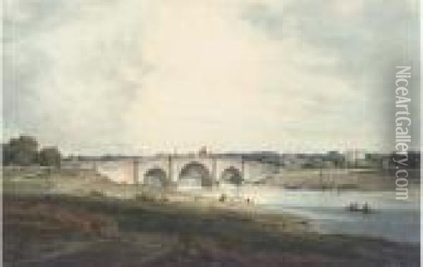 The Bridge Over The River Barna At Benares Oil Painting - Robert, Colonel Smith