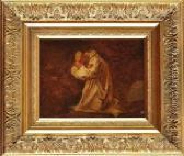 St Bruno Prenant L'habit Monastique Oil Painting - Jules Achille-Noel