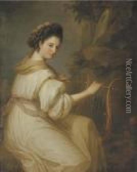 Portrait Of Jemima Ord Oil Painting - Angelica Kauffmann