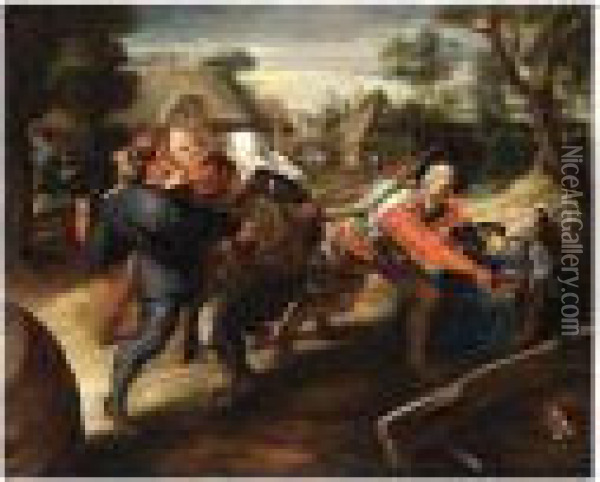 Peasants Fighting Oil Painting - Pieter The Younger Brueghel