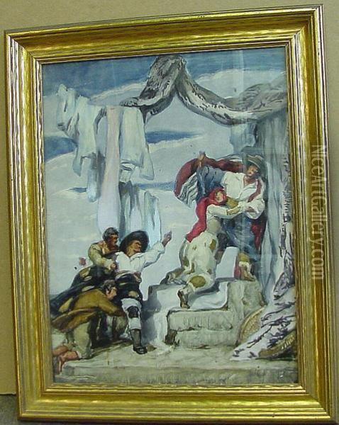 The Dispute Oil Painting - Eugenio Lucas Velasquez
