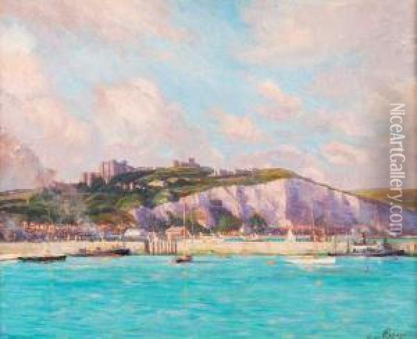 Le Port De Douvres ; 1919 (?) Oil Painting - Omer Coppens